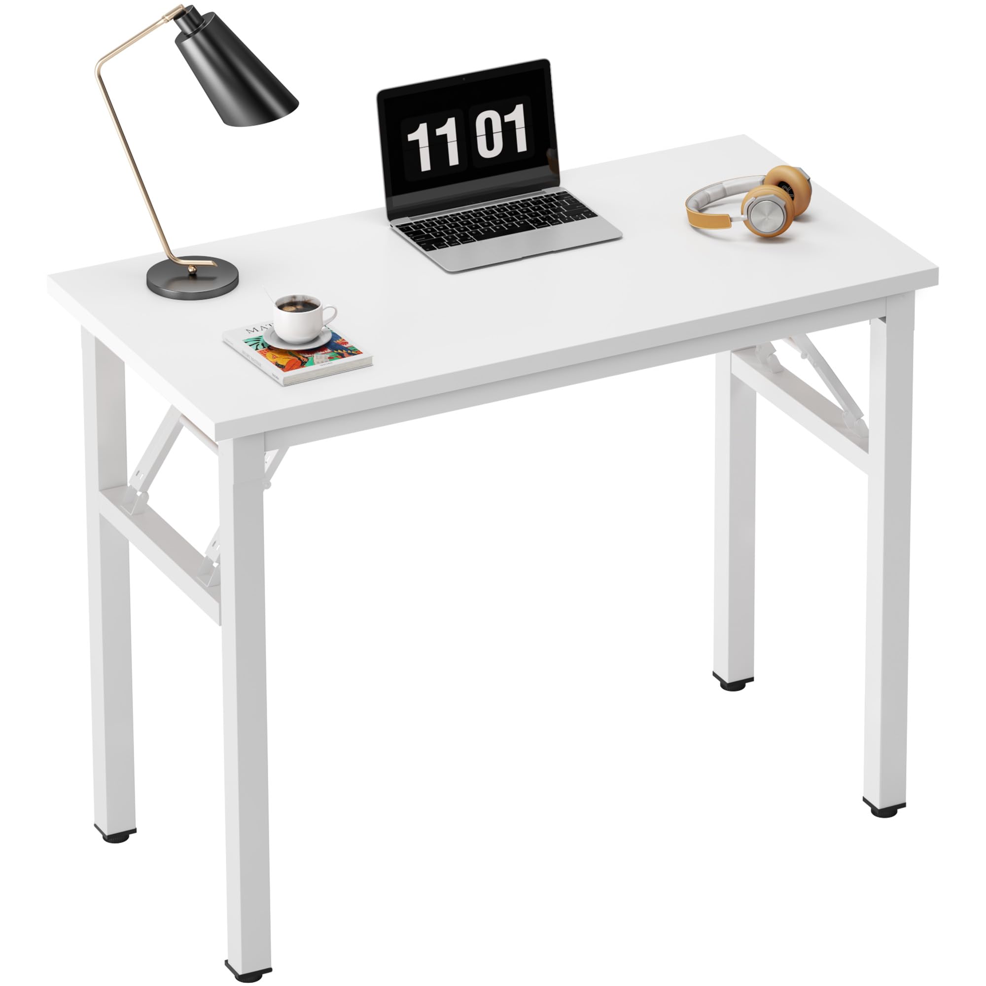 Need Folding Desk, 54 inch Large Computer Desk for Home Office, No Install Needed Study Student Writing Table Desk Workstation, Rustic Brown