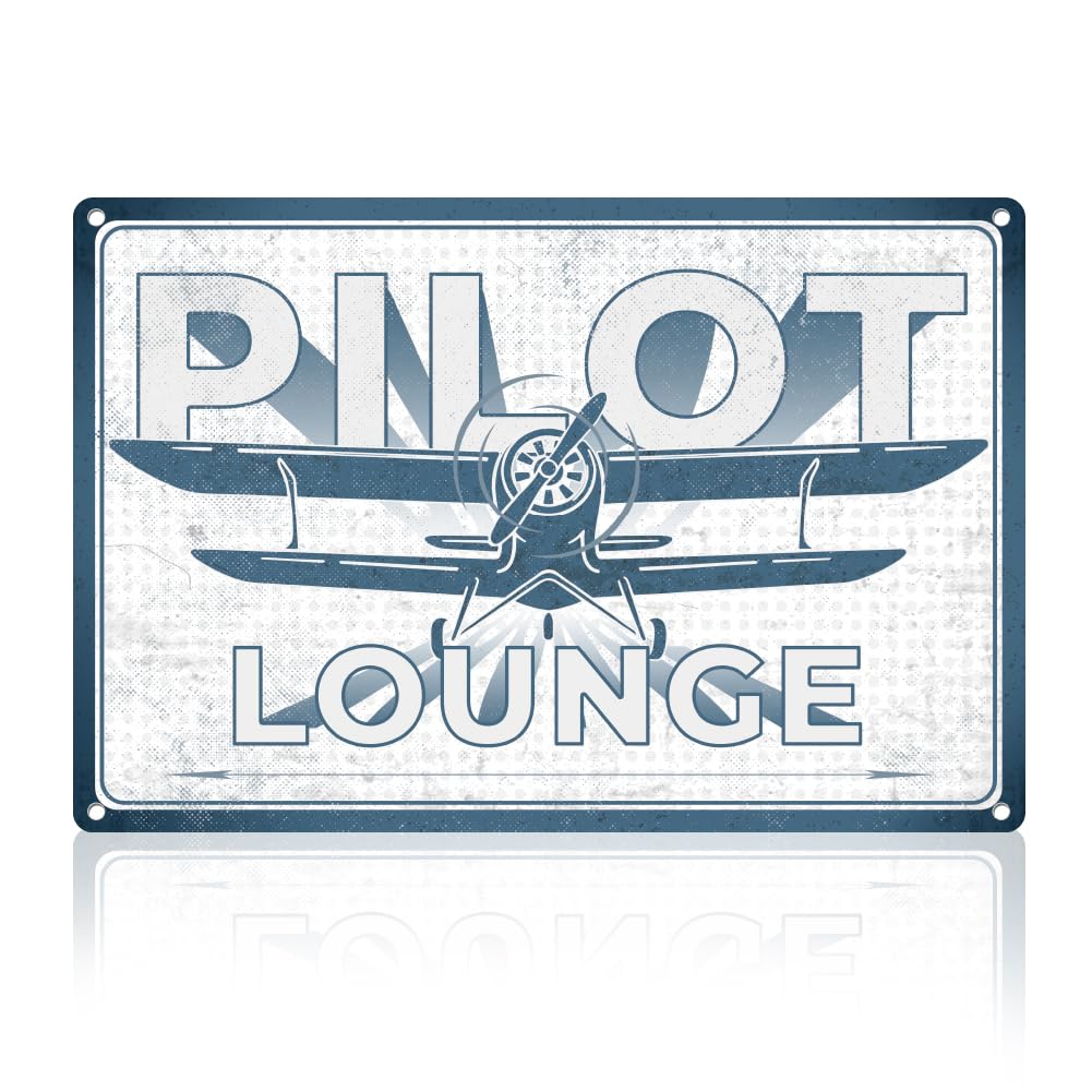 WWII Fighter Planes Metal Tin Sign Wall Decor Airplane Aviation Enthusiast Military Fan Gift for Men Vintage Poster for Home Room Man Cave Bar Wall Decor 8 x 12 Inch