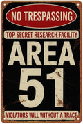 Area 51 Tin Sign Aluminum Metal Sign Posters 8x12 Inch For Living Room Bedroom Bathroom Decoration