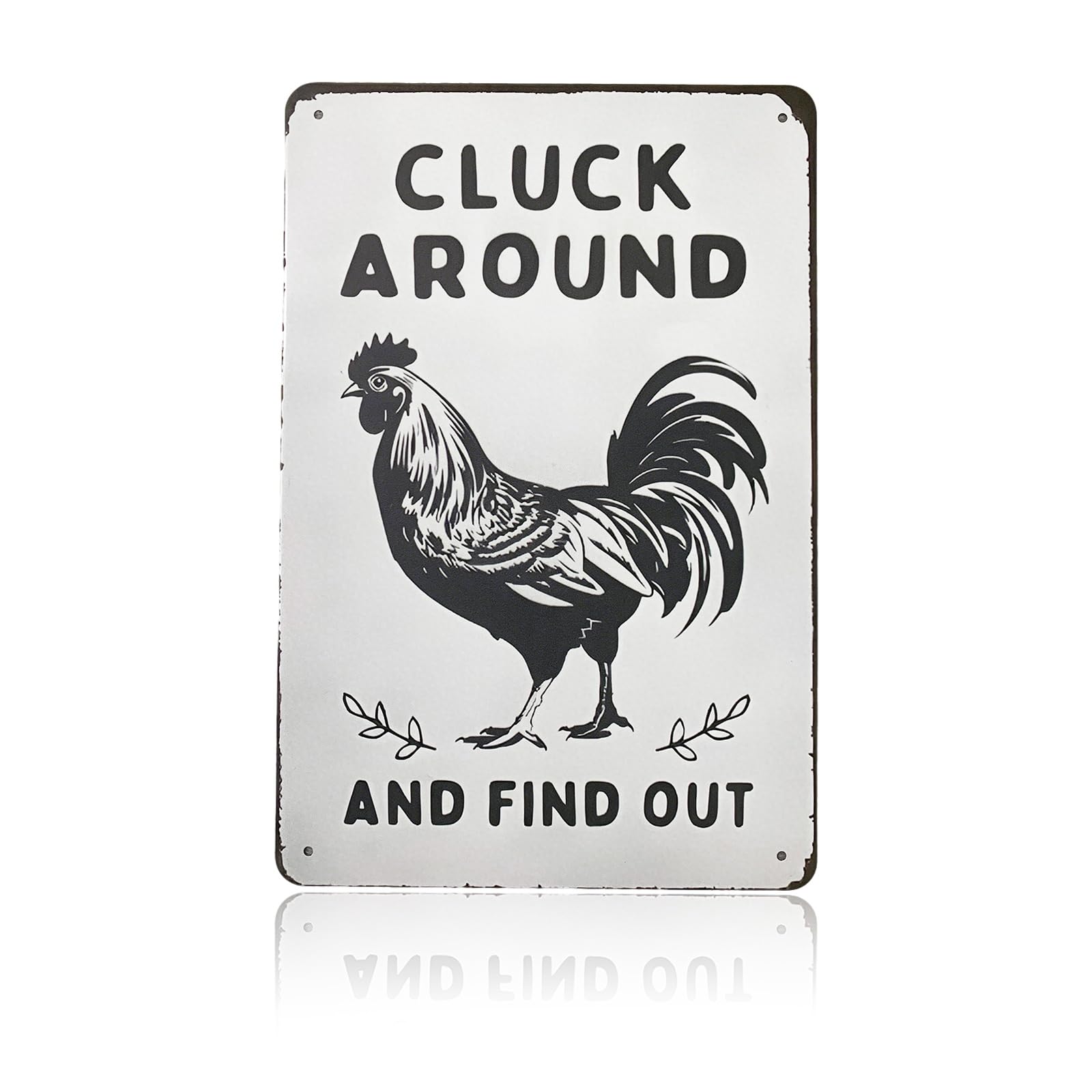 Christian Chicken Tin Sign Bible Verse 8x12 Inch, Watercolor Rooster “God Says You Are” Metal Wall Decor, Religious Encouragement Gift for Farmhouse, Kitchen, Garden, Coop and Chicken Lovers