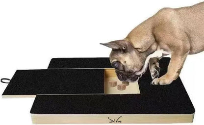 Dog Nail Scratch Board - with Treat Draw- Dog Scratch Pad for Nails – Durable Wooden Nail Filing Board with Treat Drawer