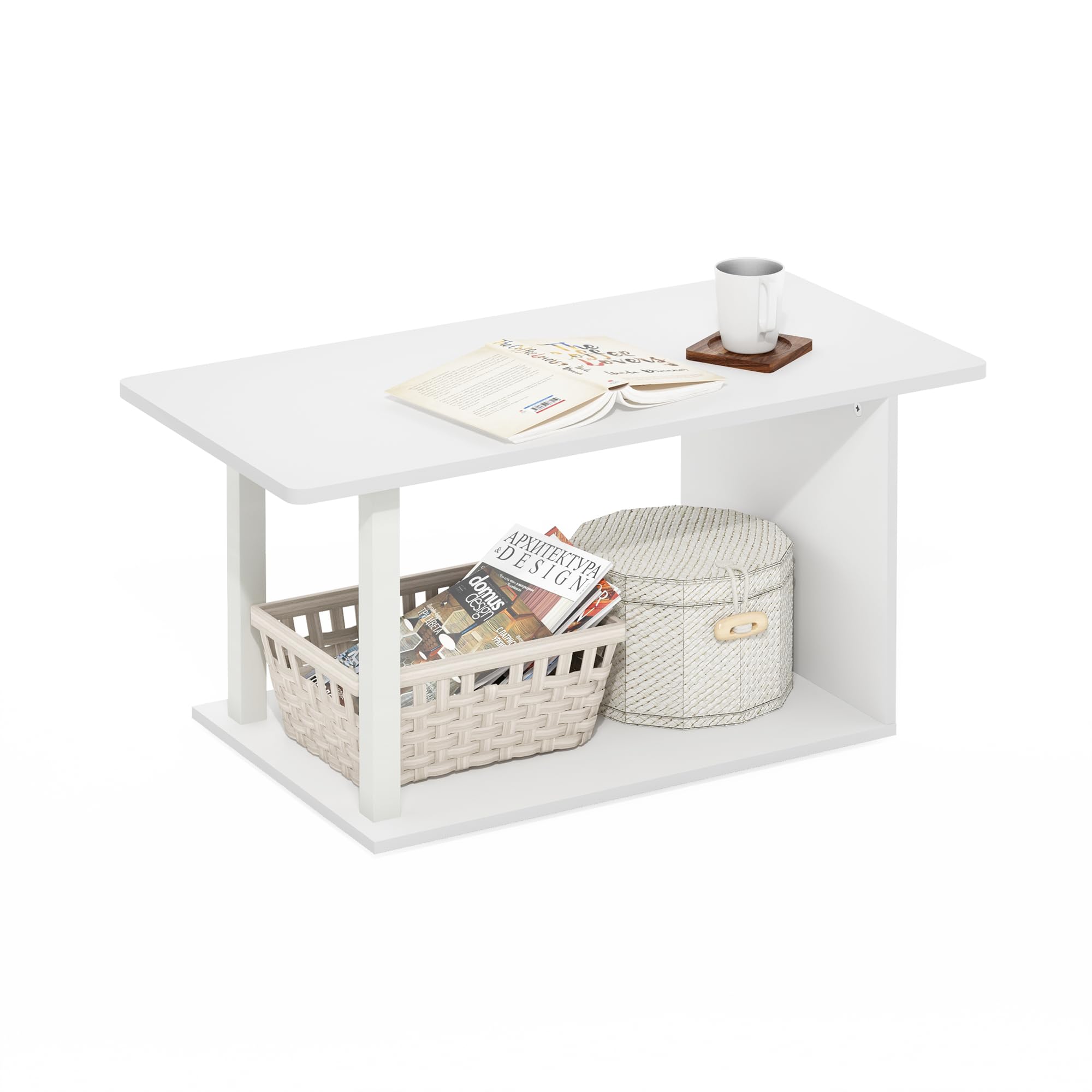 Furinno Simple Design Coffee Table, French Oak Grey/Black