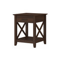 Bush Home End Table with Drawer, Nightstand with Storage, Living Room and Bedroom Furniture, Key West Collection, Washed Gray