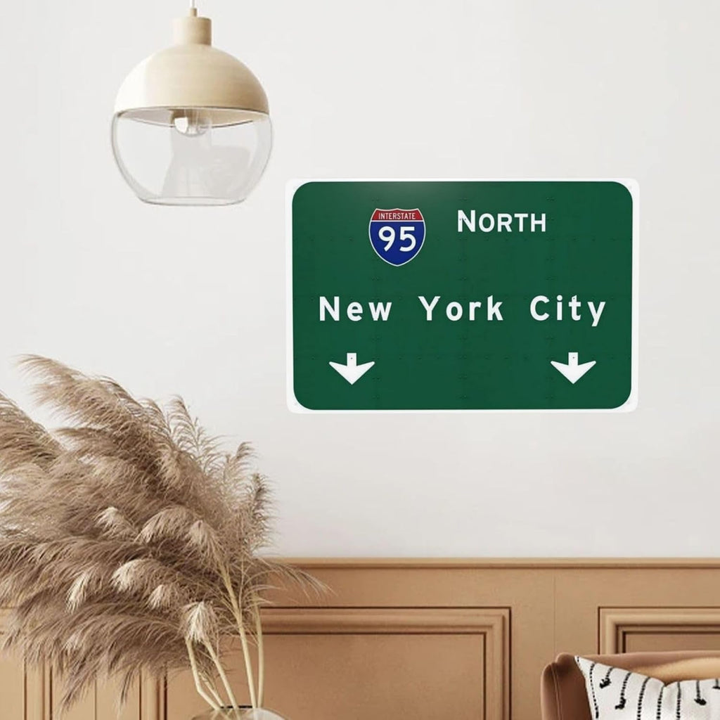 Tin Sign 8x12 inches American Yesteryear I-95 Interstate NYC New York City ny Metal Highway Freeway Sign 12"x8"