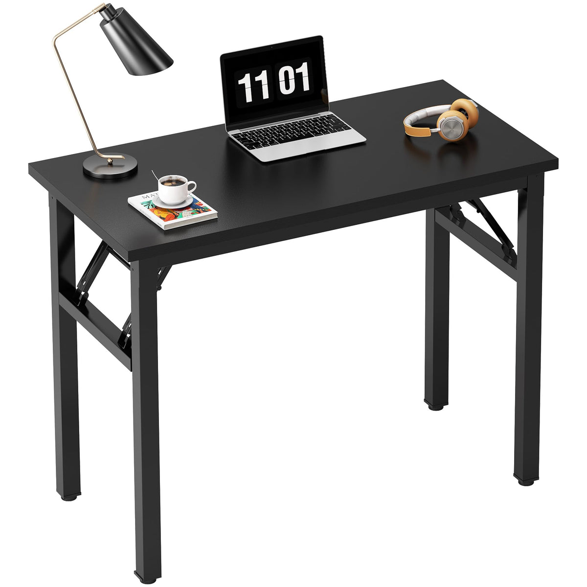 Need Folding Desk, 54 inch Large Computer Desk for Home Office, No Install Needed Study Student Writing Table Desk Workstation, Rustic Brown