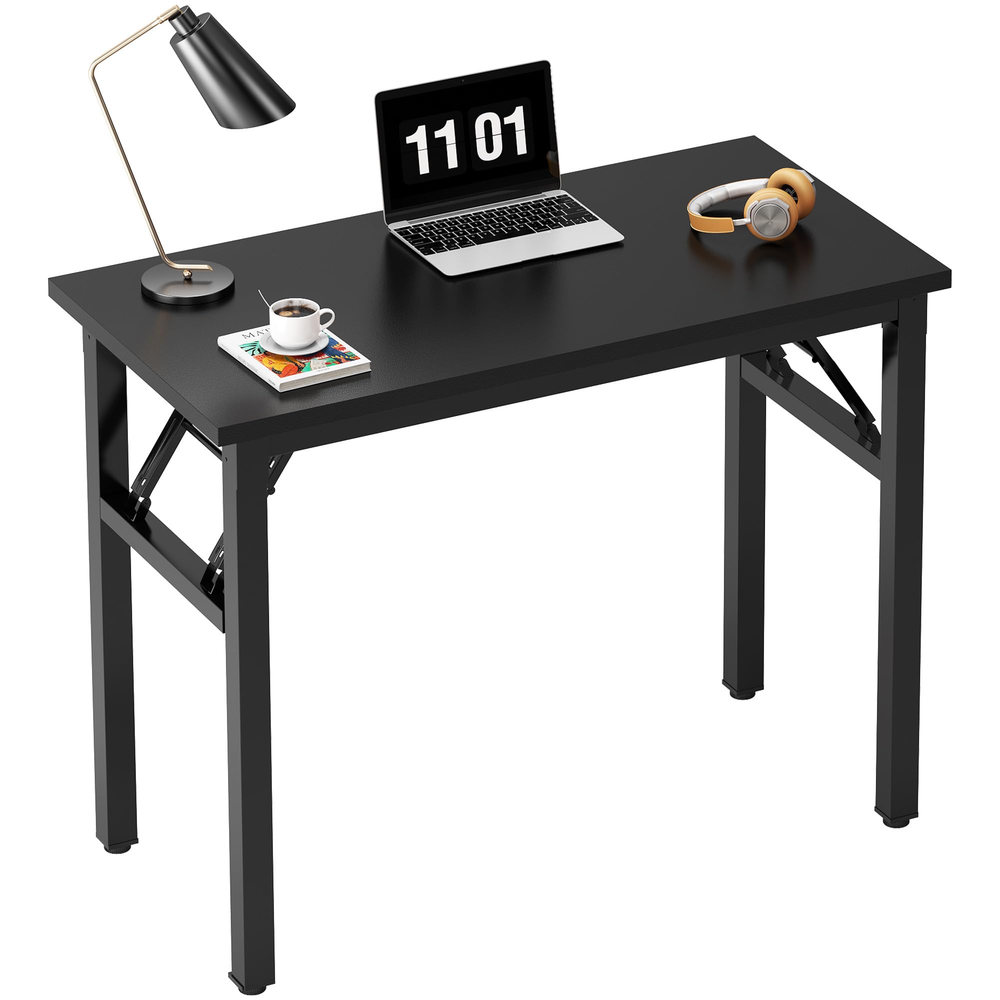 Need Folding Desk, 54 inch Large Computer Desk for Home Office, No Install Needed Study Student Writing Table Desk Workstation, Rustic Brown