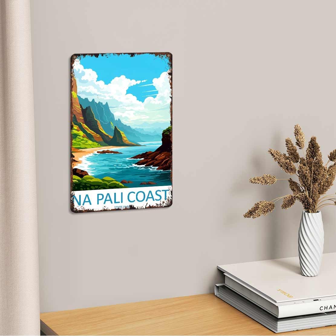 Napali Coast Funny 8x12 Inch Vintage Aluminum Metal Tin Signs-For Living Room Kitchen Bedroom cafes Patio Porch Wall Decor