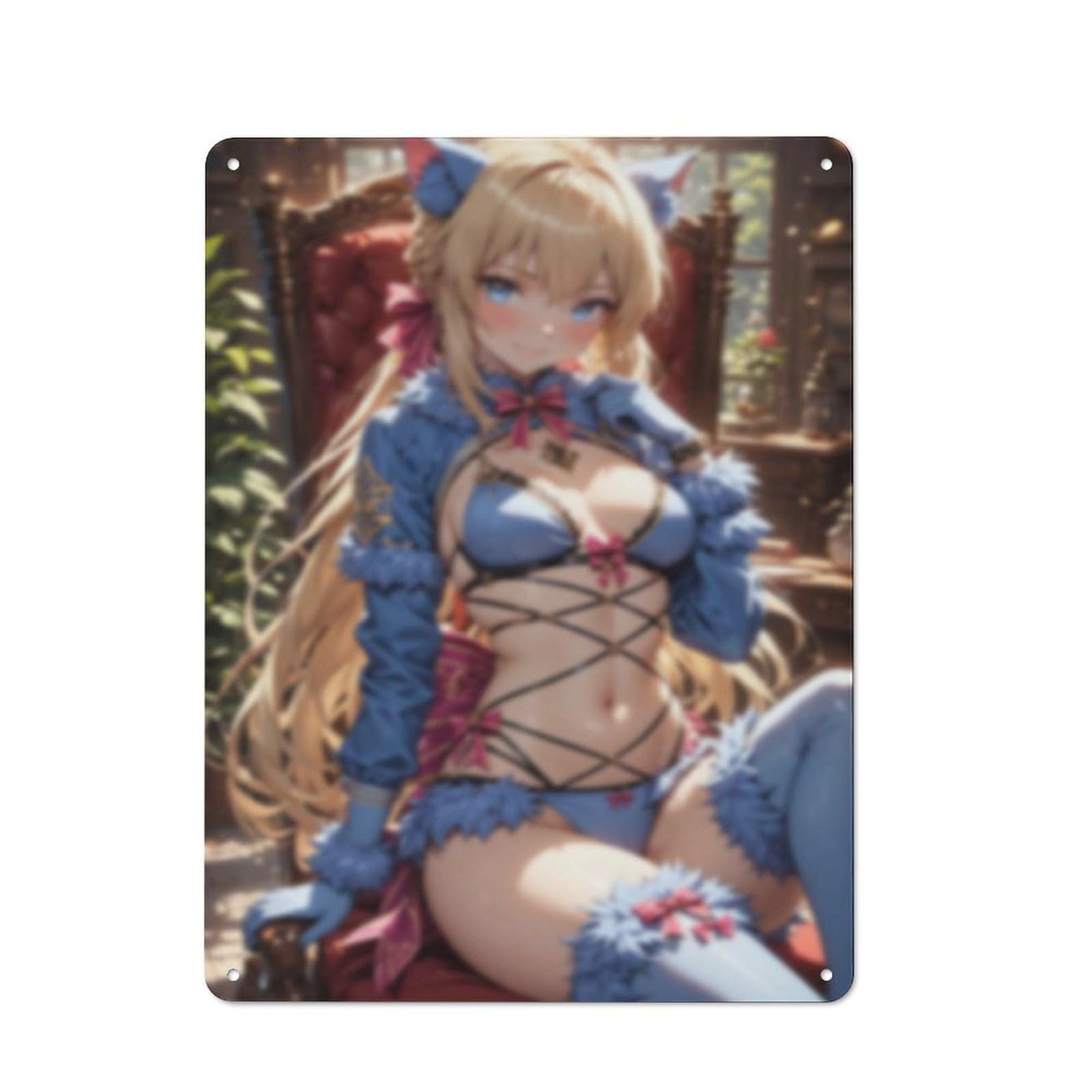Sexy Hot Titties Boobs Lewd Hentai Anime Girl Poster Metal Tin Sign Decor - 8x12 inches Bar Pub Garage Man Cave Wall Art,AH181