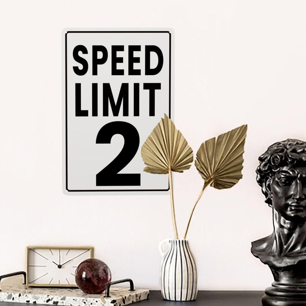 Speed Limit 2 Sign Retro Tin Sign Man Cave Garage Wall Decor 8 x 12 Inch