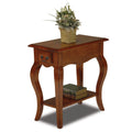 Leick Home Mission End Table, Solid Wood, 1 Storage Drawer, Bottom Display Shelf, Narrow, Slatted Sides, Easy-Assembly, Medium Oak, 22.5 in L x 12 in W x 24 in H, 8202