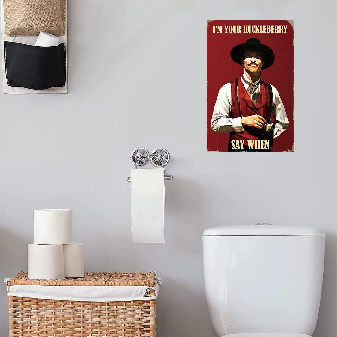 Man Cave Decor West Cowboy Movie Metal Sign Doc Holiday Tin signs Vintage Movie Posters Western Retro Wall Art Tin Signs Cowboy Decor Gift for Fan 8x12 inches