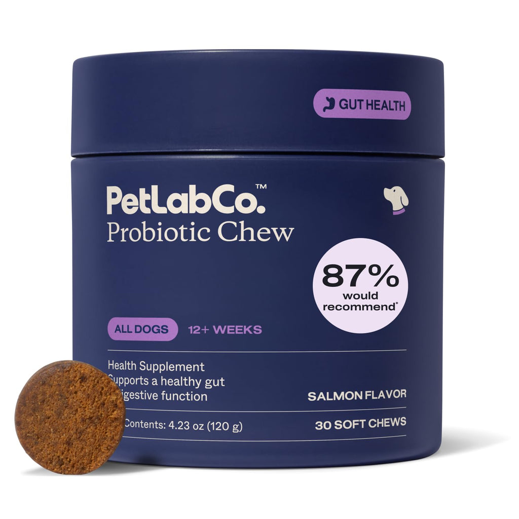 PetLab Co. Probiotics for Dogs, Support Gut Health, Occasional Diarrhea, Digestive Health & Seasonal Allergies - Pork Flavor - 30 Soft Chews - Packaging May Vary
