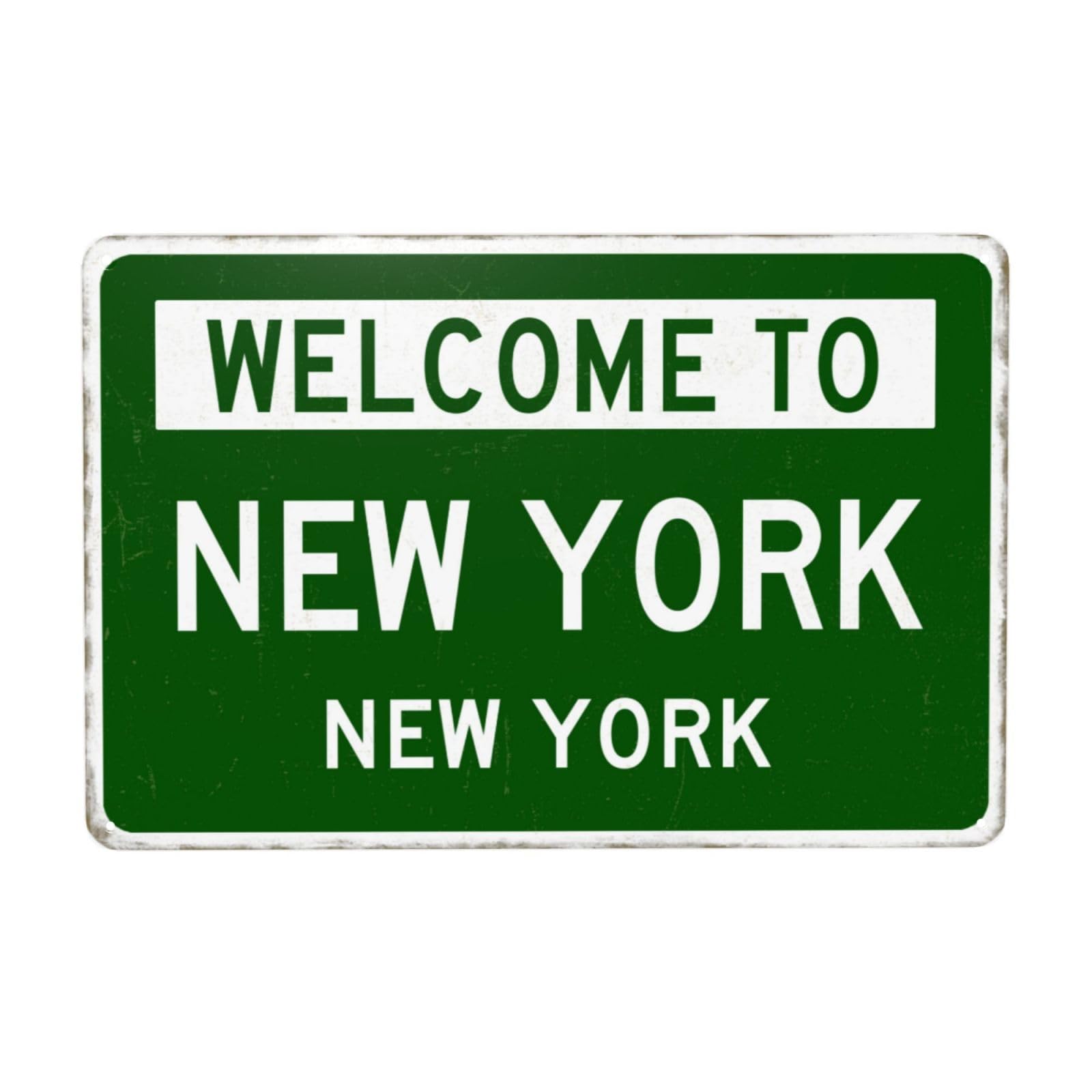 Vintage Metal Signs, Welcome to New York Retro Tin Sign, Home Bar Garage Man Cave Street Wall Decor Art, Present Gift for Friends, Housewarming 12 x 8 inch