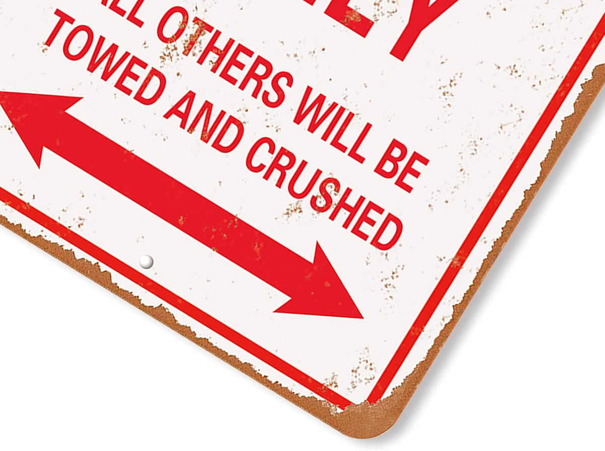 CADILLAC Parking only vintage look funny mental tin sign-8 X 12 inches-Aluminum