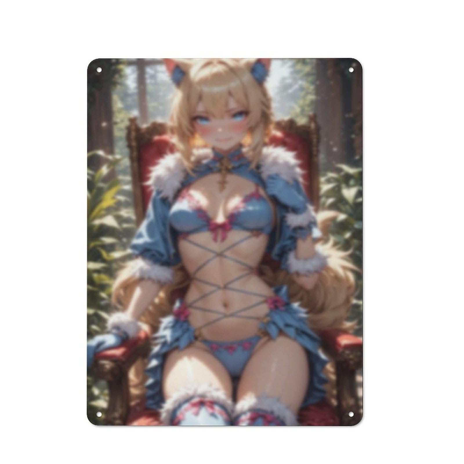 Sexy Hot Titties Boobs Lewd Hentai Anime Girl Poster Metal Tin Sign Decor - 8x12 inches Bar Pub Garage Man Cave Wall Art,AH181