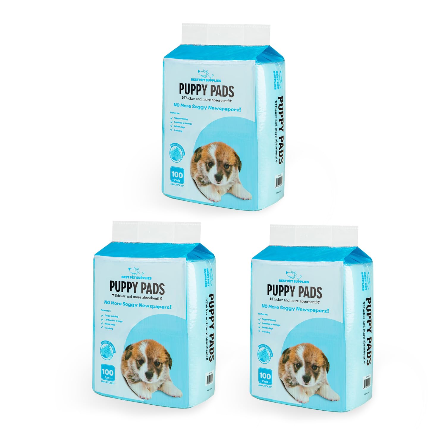 Best Pet Supplies XL (36 x 28 Inches) Puppy Pads 40 Count - Super Absorbent Dog Training Pads, Quick-Dry, Odor Control, Disposable Pee Pads, Leak-Proof Wee Wee Pads for Indoor Dogs – Baby Blue