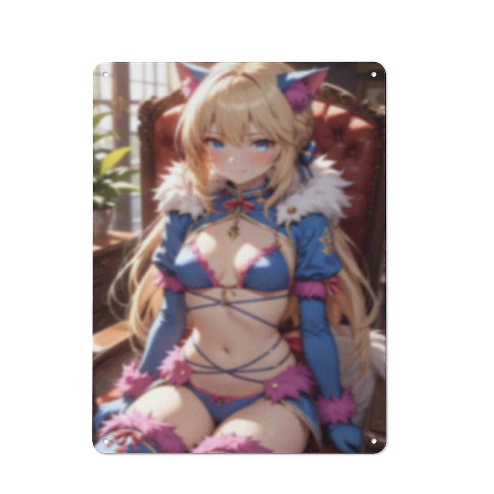 Sexy Hot Titties Boobs Lewd Hentai Anime Girl Poster Metal Tin Sign Decor - 8x12 inches Bar Pub Garage Man Cave Wall Art,AH181