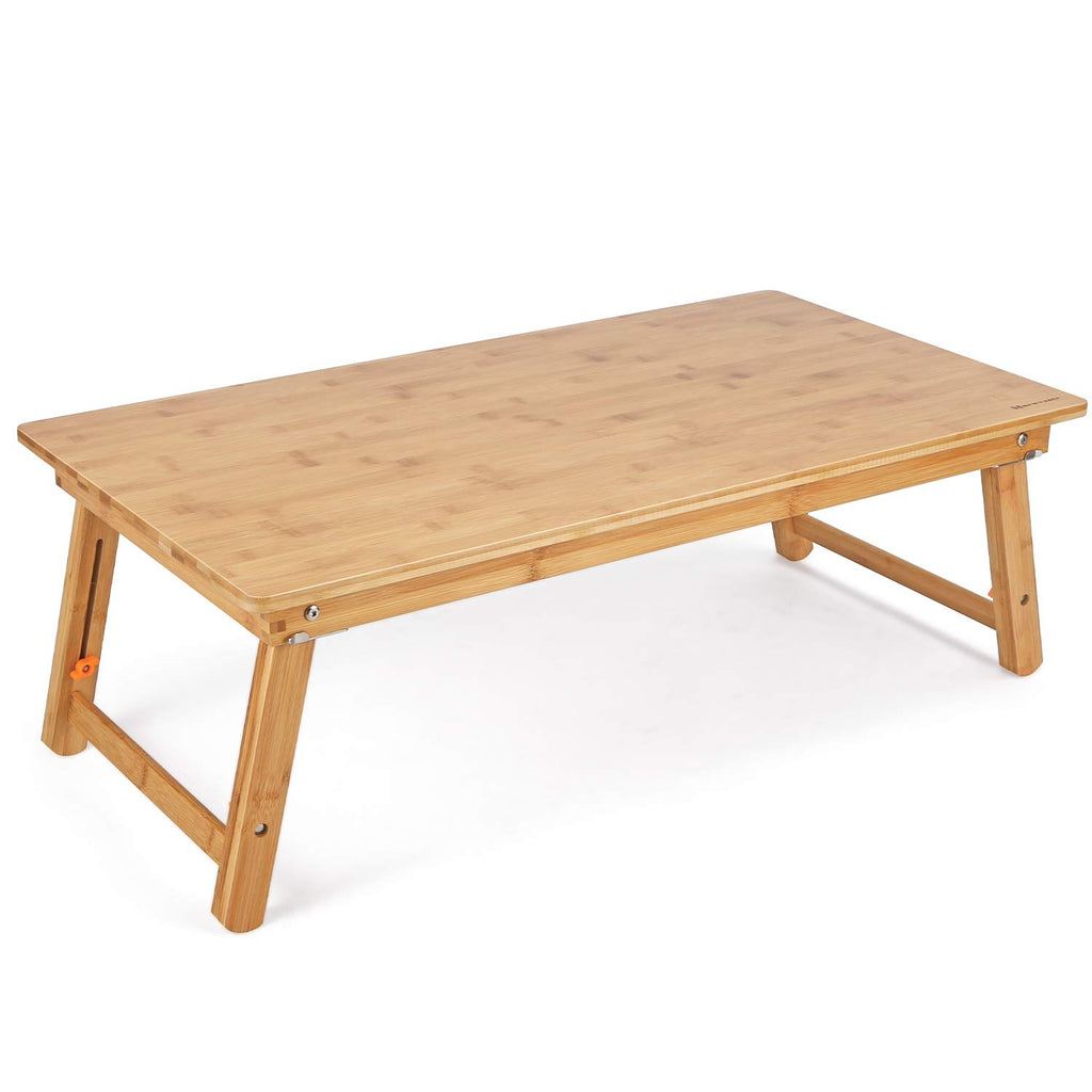 Nnewvante Large Size Floor Desk, Folding Low Coffee Table, No Assembly Required, Adjustable Floor Table for Breakfast Gaming Writing 33.5"x17.7" Black Walnut