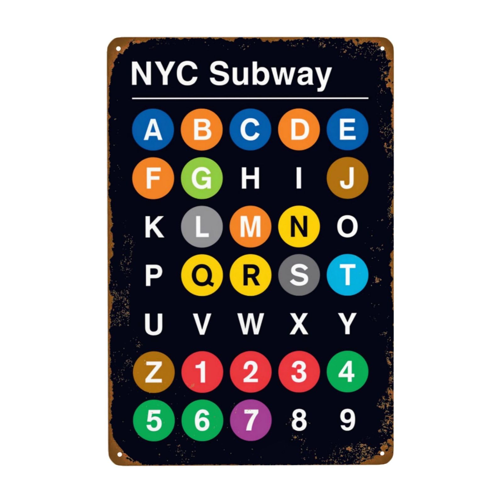 Vintage Metal Signs, Welcome to New York Retro Tin Sign, Home Bar Garage Man Cave Street Wall Decor Art, Present Gift for Friends, Housewarming 12 x 8 inch