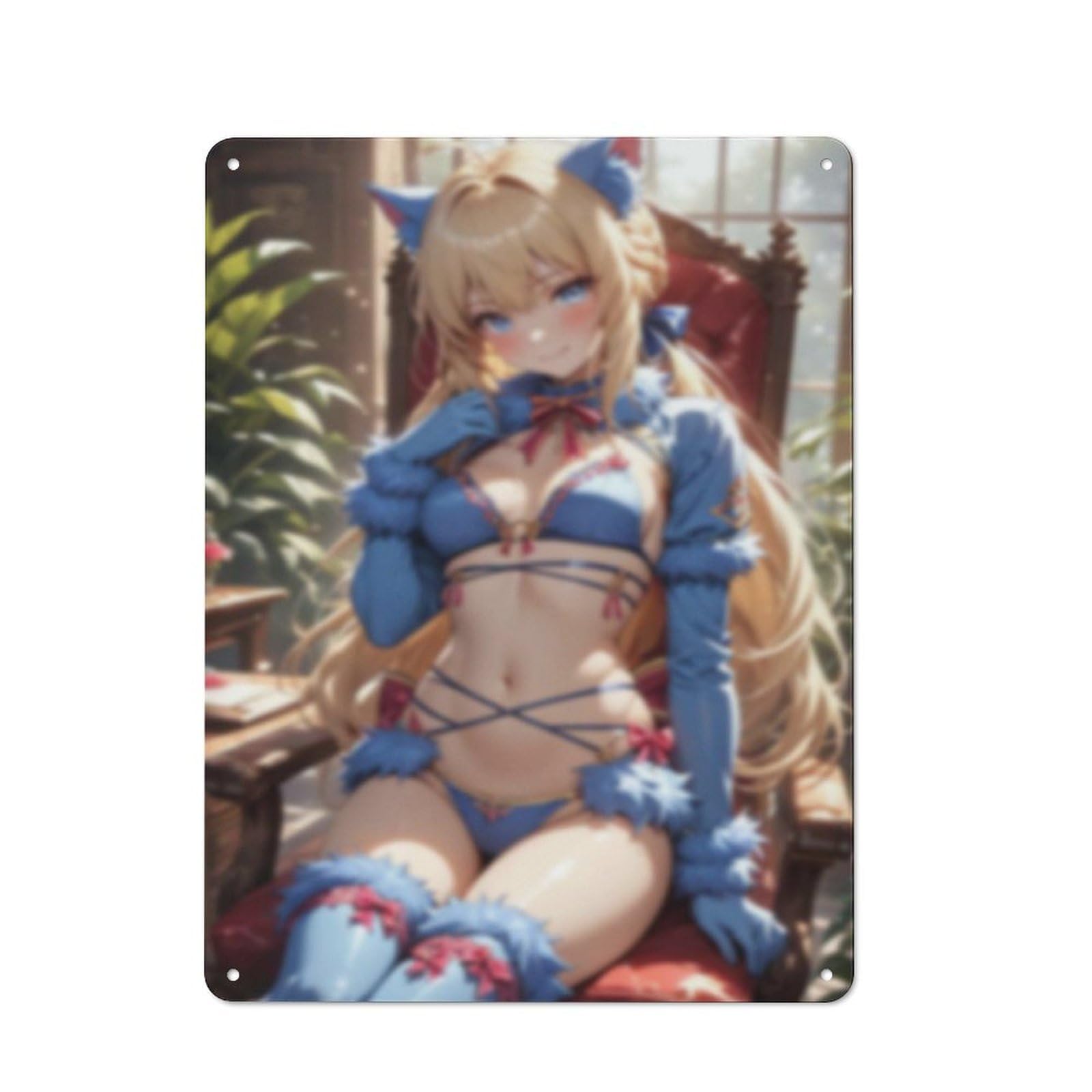 Sexy Hot Titties Boobs Lewd Hentai Anime Girl Poster Metal Tin Sign Decor - 8x12 inches Bar Pub Garage Man Cave Wall Art,AH181