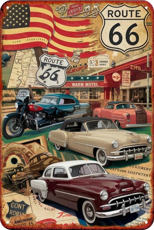 Vintage Racing Metal Sign, Retro Garage Tin Sign, Car Lover Gift,Wall Decor for Bar, Cafes Pubs,Outdoor Patio Man Cave,Cars Room, 8x12 Inches (Garage-04)