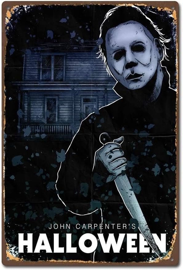 New Tin Sign Aluminum Retro Michael Myers Halloween Horror Film Movie Vintage Retro Metal Sign 8 X 12 Inch