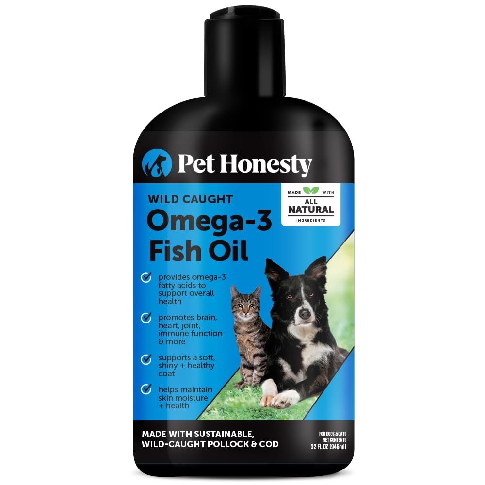 Wild Alaskan Salmon Oil for Dogs + Cats - 100% Pure Natural Omega 3 Fish Oil Supplement for Pet Skin, Coat Health, Allergy Itch Relief, EPA DHA Fatty Acids for Dog Joint Support, Heart Wellness (8 oz)