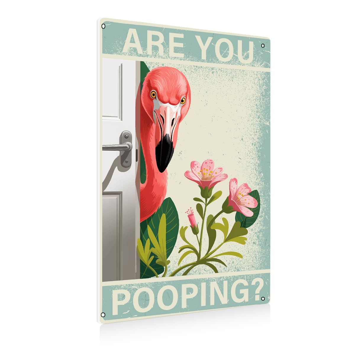 BEASTZHENG Funny Gothic Bathroom Home Decor Metal Tin Sign: Funny "Are You Pooping?" Bathroom Wall Art Decor Sign for Skull Lovers 8 X 12 Inches