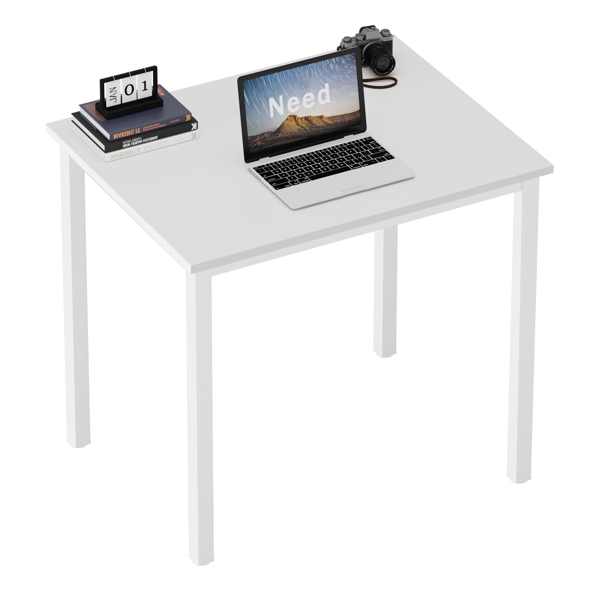 Need Dining Table Small Computer Desk for Home&Office- 31.5" Length Small Writing Desk Gaming Desk Students Laptop Use, Black Desktop & Black Frame AC3CB(80 * 60)