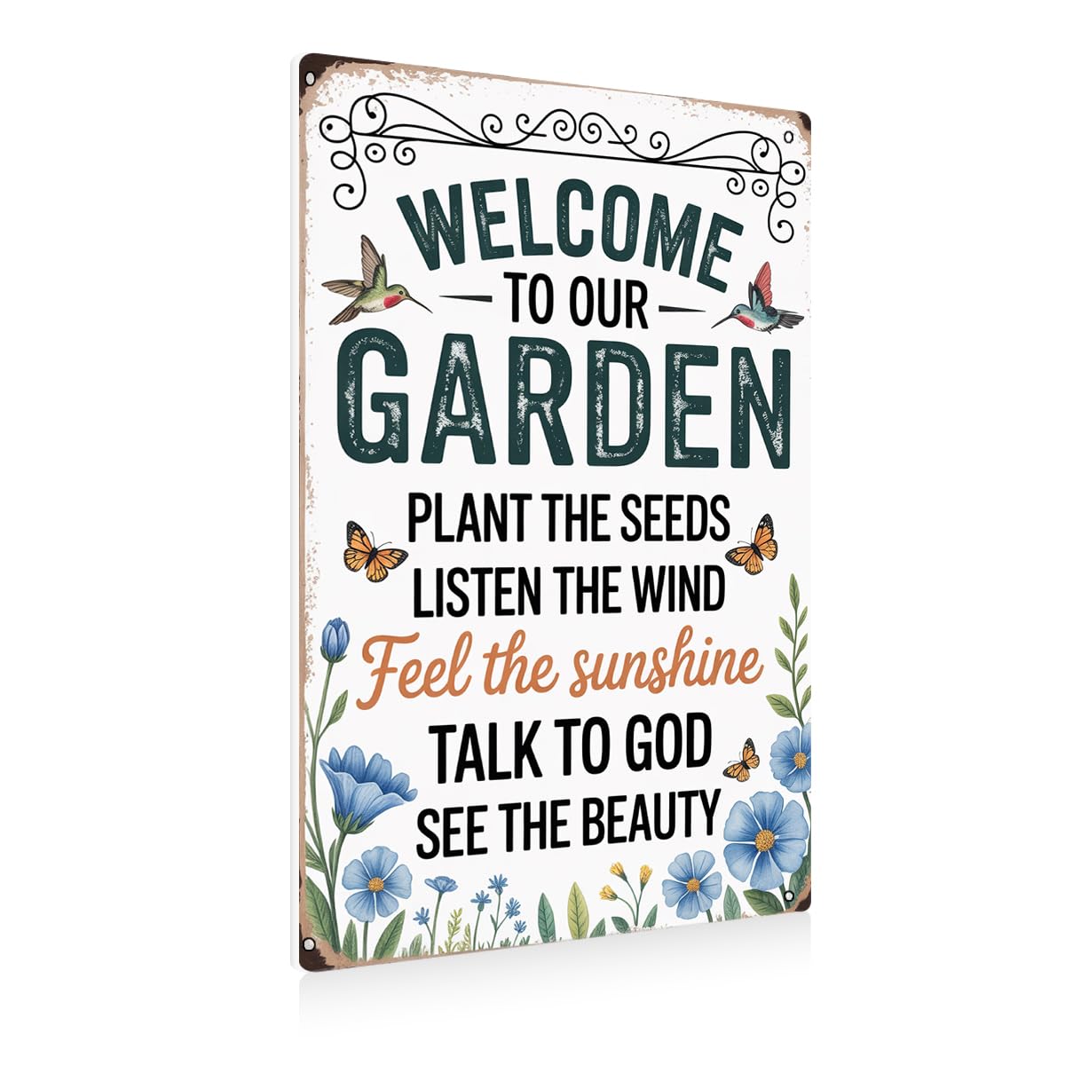 BEASTZHENG Cottagecore Garden Signs for Outside Decor Gifts Vintage Gardening Metal Tin Signs for Home Garden Greenhouse Living Room Bedroom Yard Outdoor Decor 8X12 Inches