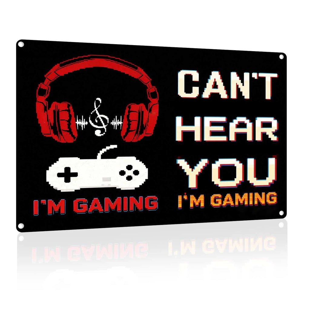 Gaming Room Metal Signs Decor- Cool Metal Tin Sign Wall Art Decor"Welcome to the Game Room", Gamer Room Tin Sign Gift for Boy, Girl, Boyfriend,12x8 inch