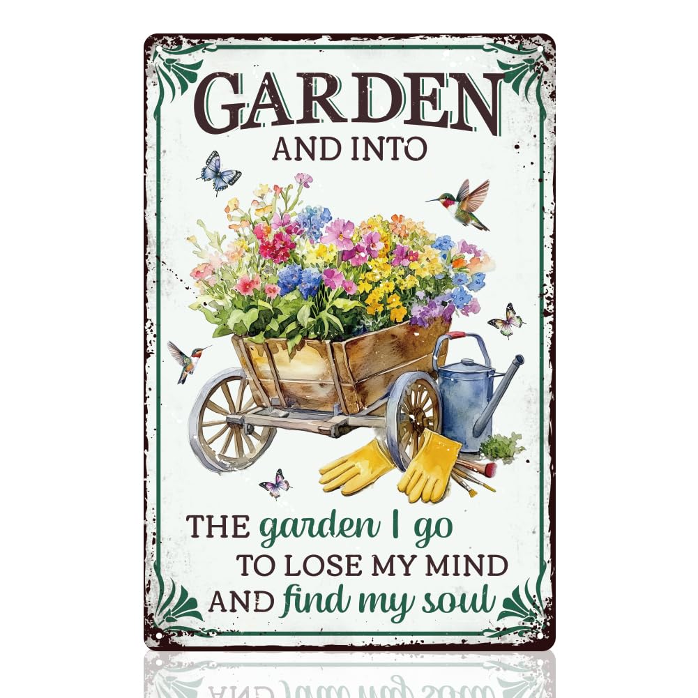 Vintage Flower Wall Decor Sign, What a Wonderful World Inspirational Quote Floral Wall Art, Metal Tin Poster for Home Bedroom Kitchen Cafe Bar Wall Decor Gift 8 x 12 Inch