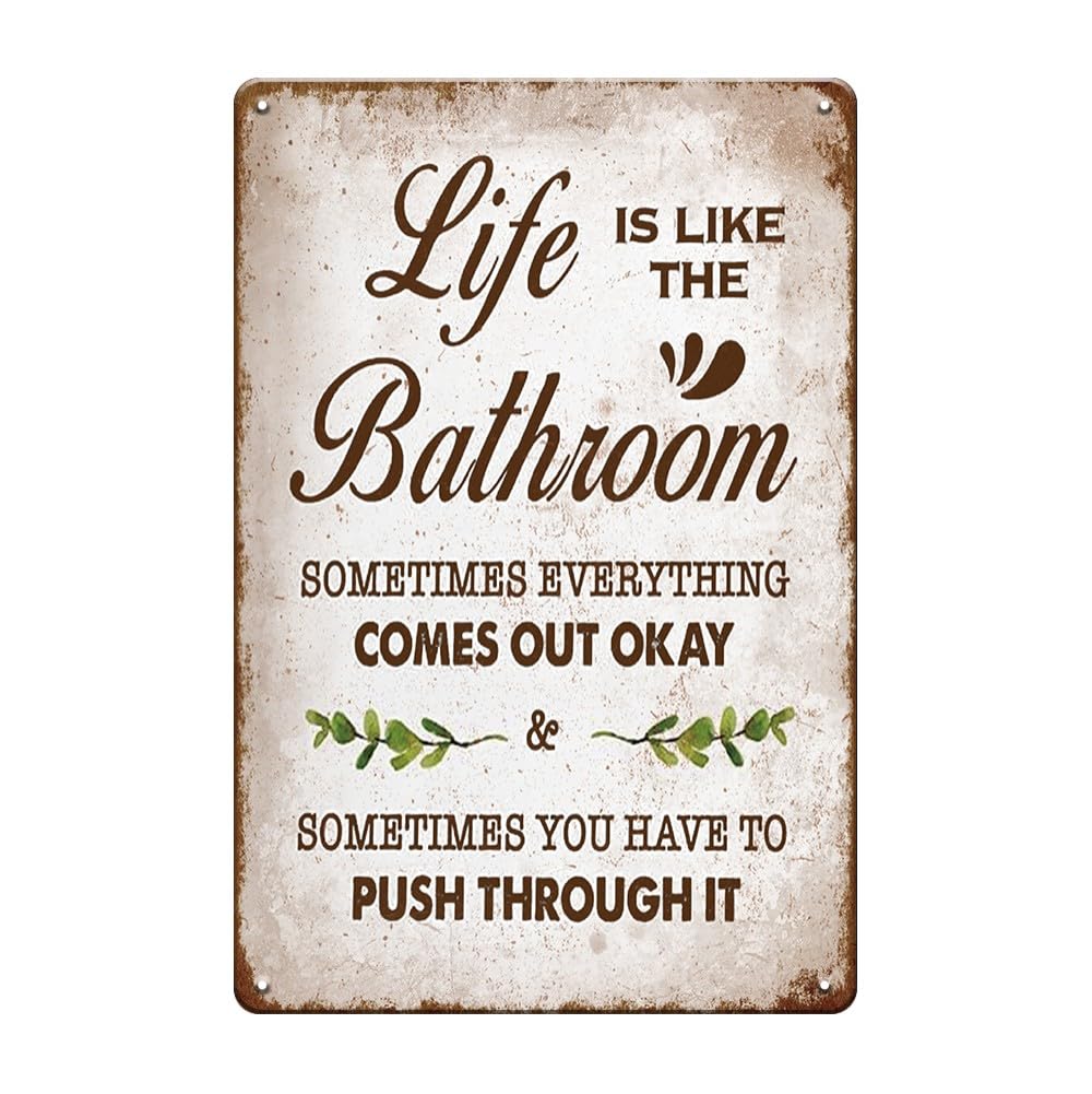 YOYI ART Funny Bathroom Signs Decor - 5 Stars Would Poop Here Again Bathroom Sign, Metal Tin Signs Vintage for Bathroom, Toilet and Farm Restroom Wall Decor Art Accessories, Cool Stuff, 8 x 12 inch