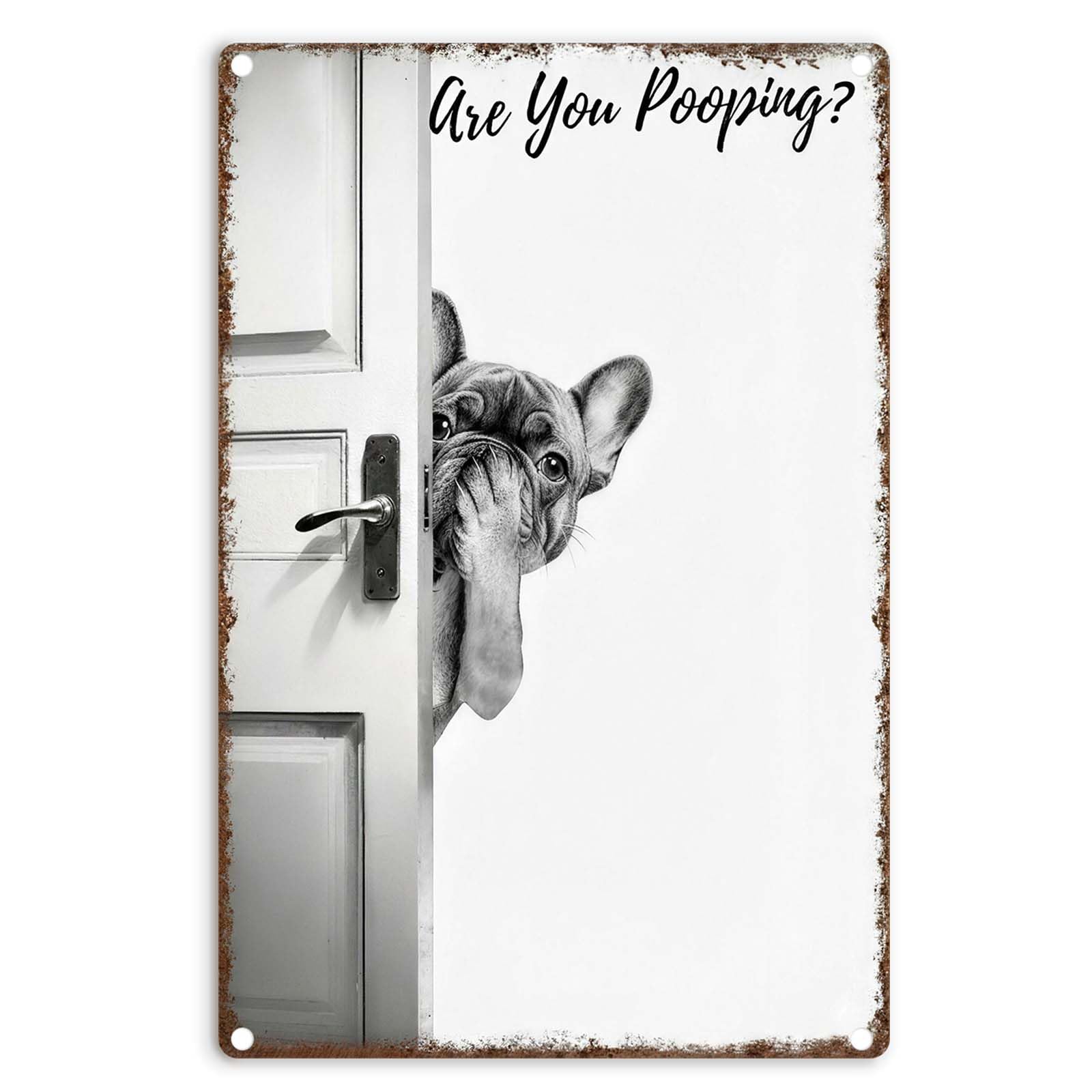 Funny Bathroom Wall Art Highland Cow Metal Signs - Vintage Metal Tin Sign Wall Art Decor, Are You Pooping Western Bathroom Decor for Cow Lovers,Restroom,12x8 inch