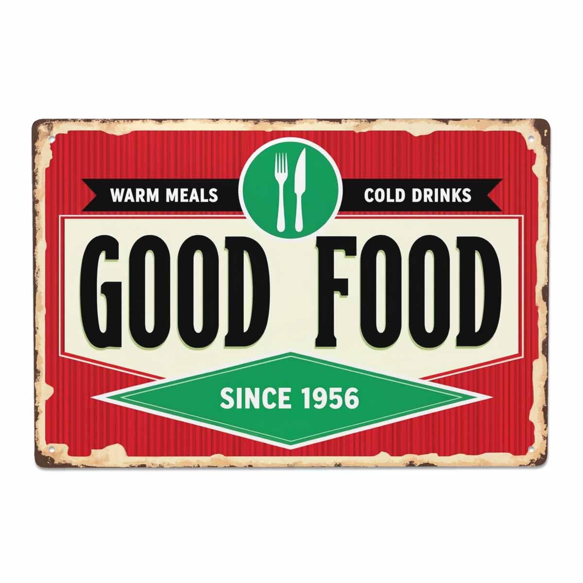 AOYEGO Hard Rock Poster Tin Sign,Rock Roll Music with Skull Guitar Vintage Metal Tin Signs for Cafes Bars Pubs Shop Wall Decorative Funny Retro Signs for Men Women 8x12 Inch