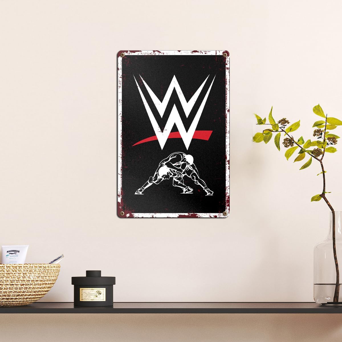 Wrestling Gifts, Vintage Wrestling Metal Tin Sign for Home Bedroom Room Man Cave Garage Wall Decor 8x12 Inch