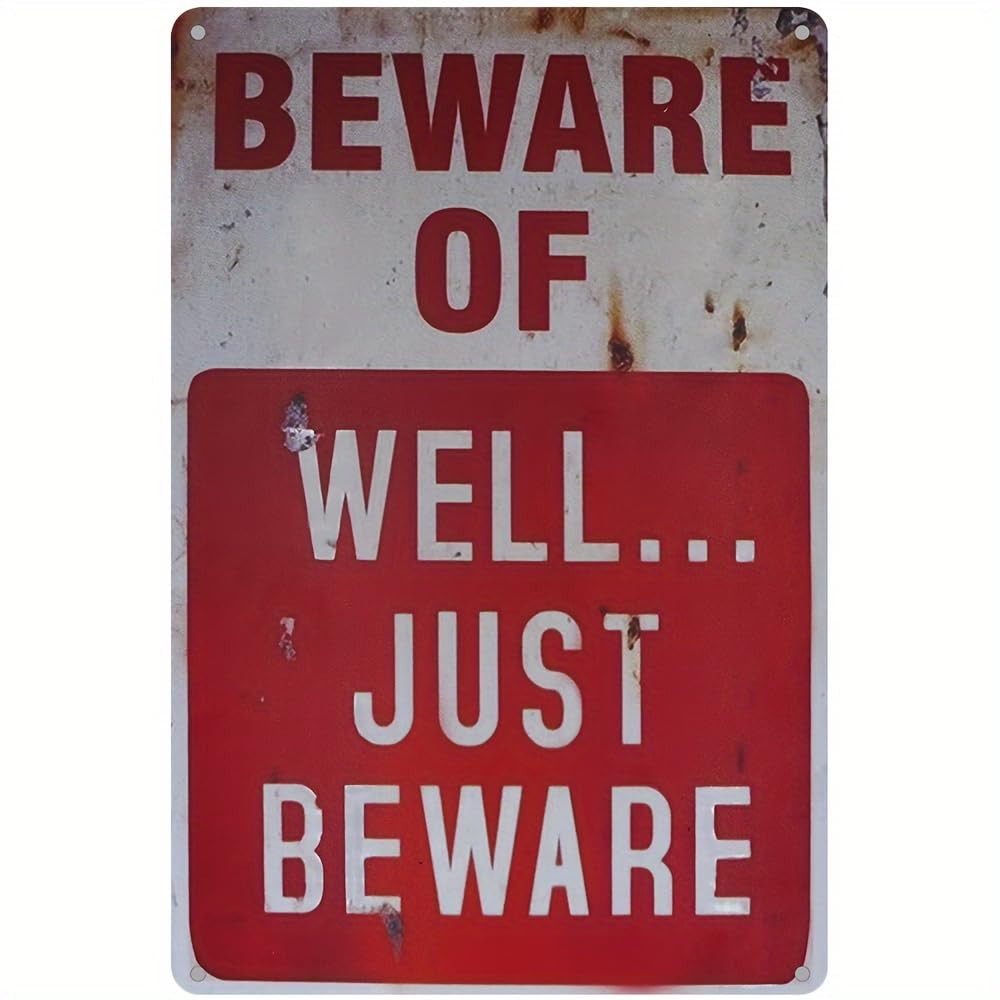 Vintage Metal Aluminum Sign Decor, 8"x12"Mentally Unstable and Not Fully Medicated Funny Sign, Keep Safe Distance Vintage Inspired Wall Poster for Man Cave,