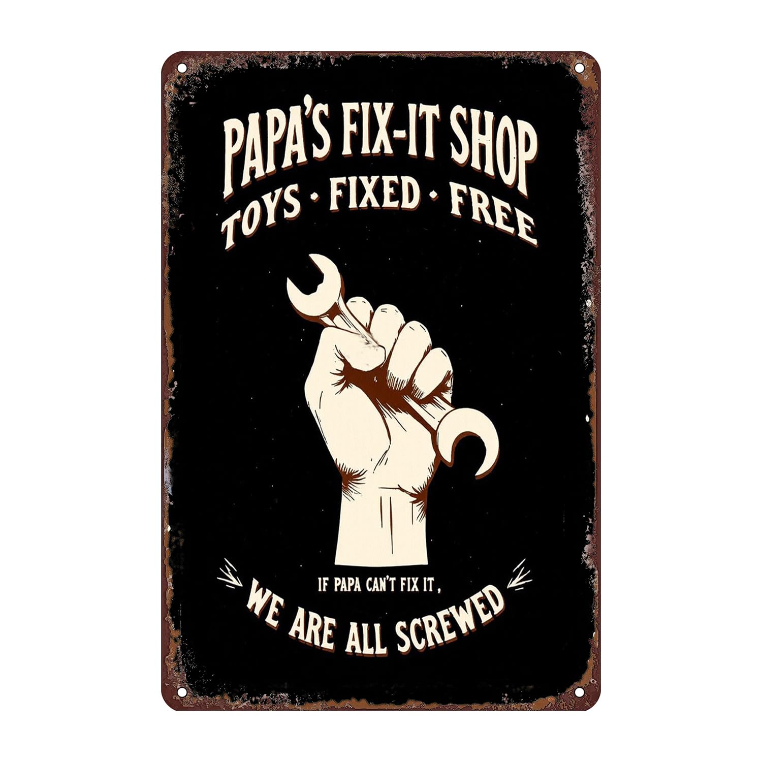 Garage Tools Tin Sign Wall Decor - 12x8 Inch Tin Vintage Industrial Wall Art for Garage, Auto Repair Shop, Workshop, Man Cave Decor Gift for Mechanics