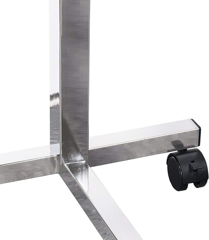 Vaunn Medical Pneumatic Adjustable Tilt Overbed Bedside Table with Wheels for Hospital and Home Use
