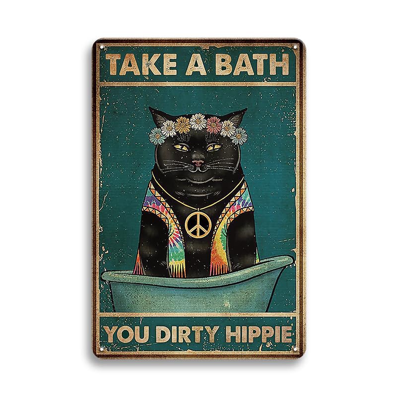 Funny Vintage Wall Decor Black Cat Metal Tin Sign,Don’t Tell Me What To Do, Black Cat Decor for Cat Lovers, Gift Cat Signs Stuff for Cat Lovers 8x12 Inches