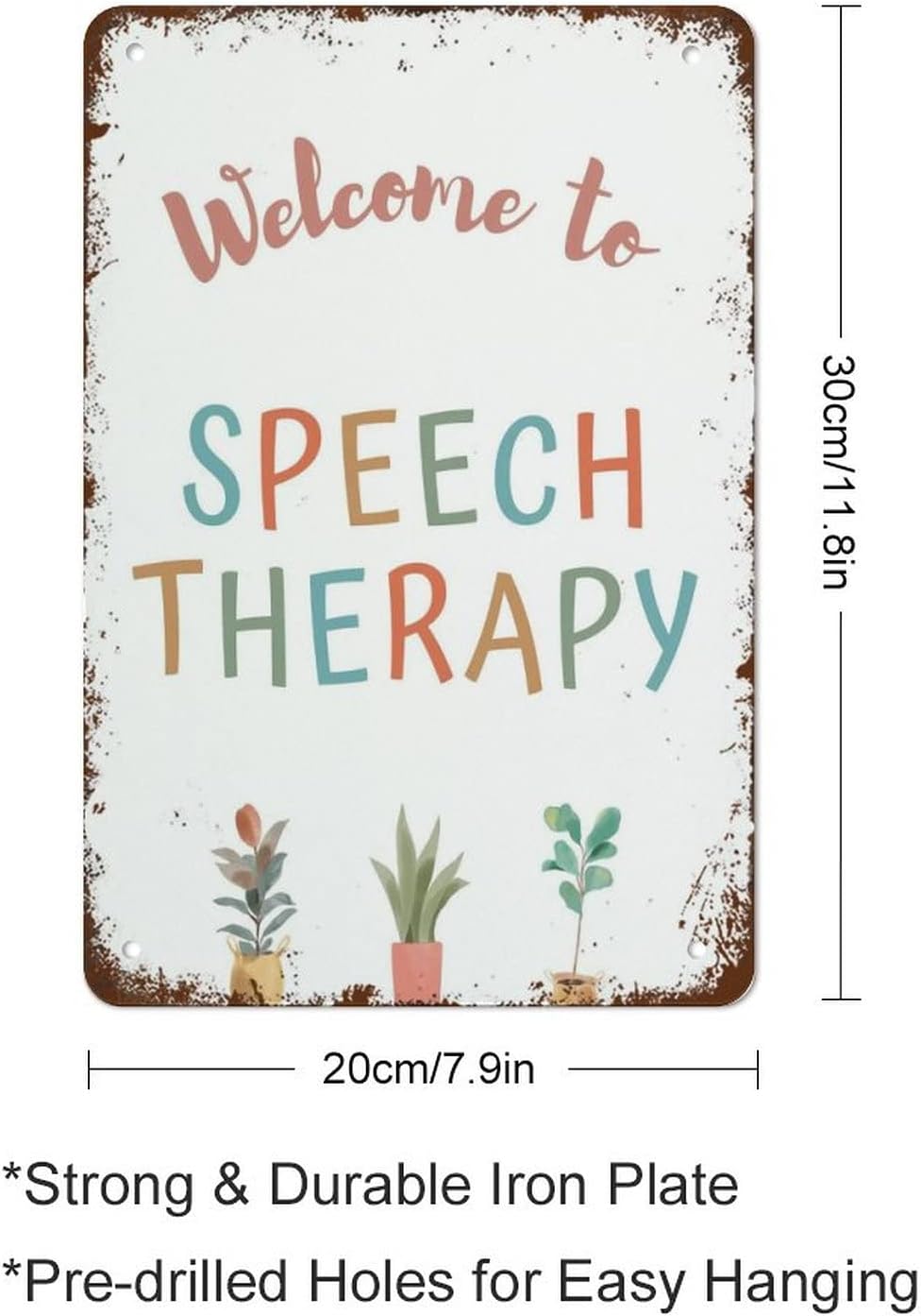 Vintage Funny Wall Decor Sign - Welcome to Speech Poster - Therapy Room Decor - 12x8 Inch for Room, Cafe, Restaurant, Office, Bar, Club, Garage