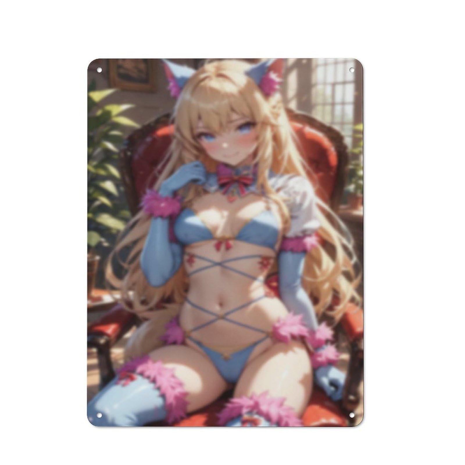 Sexy Hot Titties Boobs Lewd Hentai Anime Girl Poster Metal Tin Sign Decor - 8x12 inches Bar Pub Garage Man Cave Wall Art,AH181