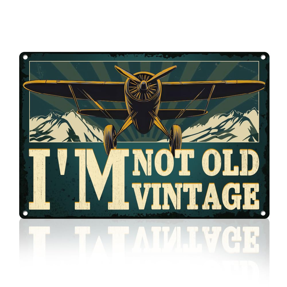 WWII Fighter Planes Metal Tin Sign Wall Decor Airplane Aviation Enthusiast Military Fan Gift for Men Vintage Poster for Home Room Man Cave Bar Wall Decor 8 x 12 Inch