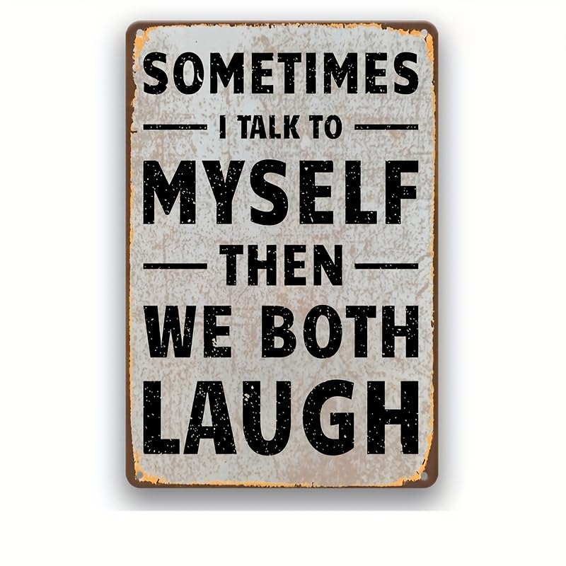 Vintage Metal Aluminum Sign Decor, 8"x12"Mentally Unstable and Not Fully Medicated Funny Sign, Keep Safe Distance Vintage Inspired Wall Poster for Man Cave,