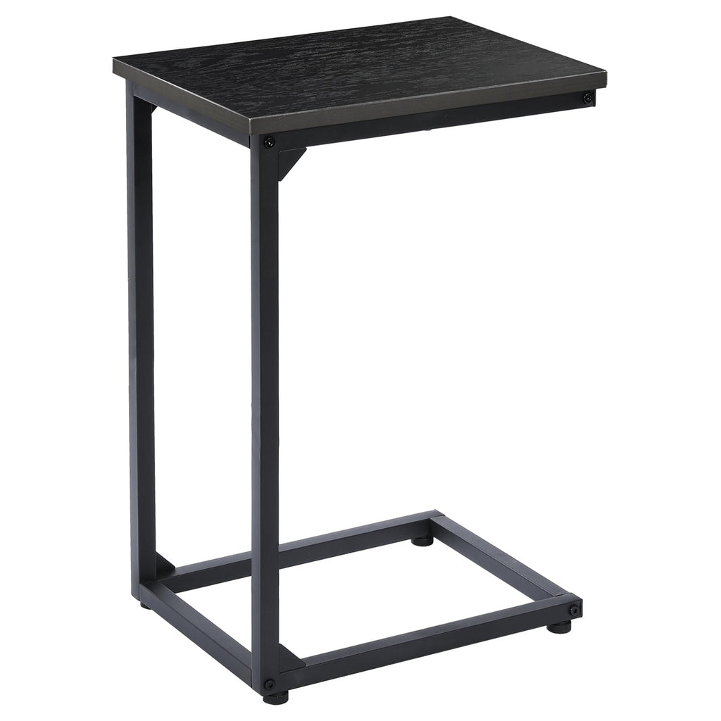 AMHANCIBLE C Shaped End Table Set of 2, Couch Side Table that Slide Under Sofa, Narrow Small Space TV Trays for Living Room, Bedroom, Black, HET02CBK