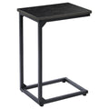 AMHANCIBLE C Shaped End Table Set of 2, Couch Side Table that Slide Under Sofa, Narrow Small Space TV Trays for Living Room, Bedroom, Black, HET02CBK