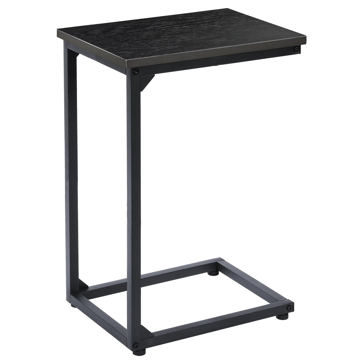 AMHANCIBLE C Shaped End Table Set of 2, Couch Side Table that Slide Under Sofa, Narrow Small Space TV Trays for Living Room, Bedroom, Black, HET02CBK