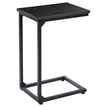 AMHANCIBLE C Shaped End Table Set of 2, Couch Side Table that Slide Under Sofa, Narrow Small Space TV Trays for Living Room, Bedroom, Black, HET02CBK