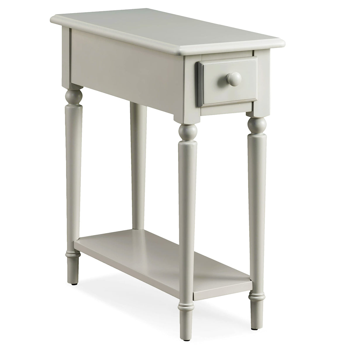 Leick Home Mission End Table, Solid Wood, 1 Storage Drawer, Bottom Display Shelf, Narrow, Slatted Sides, Easy-Assembly, Medium Oak, 22.5 in L x 12 in W x 24 in H, 8202