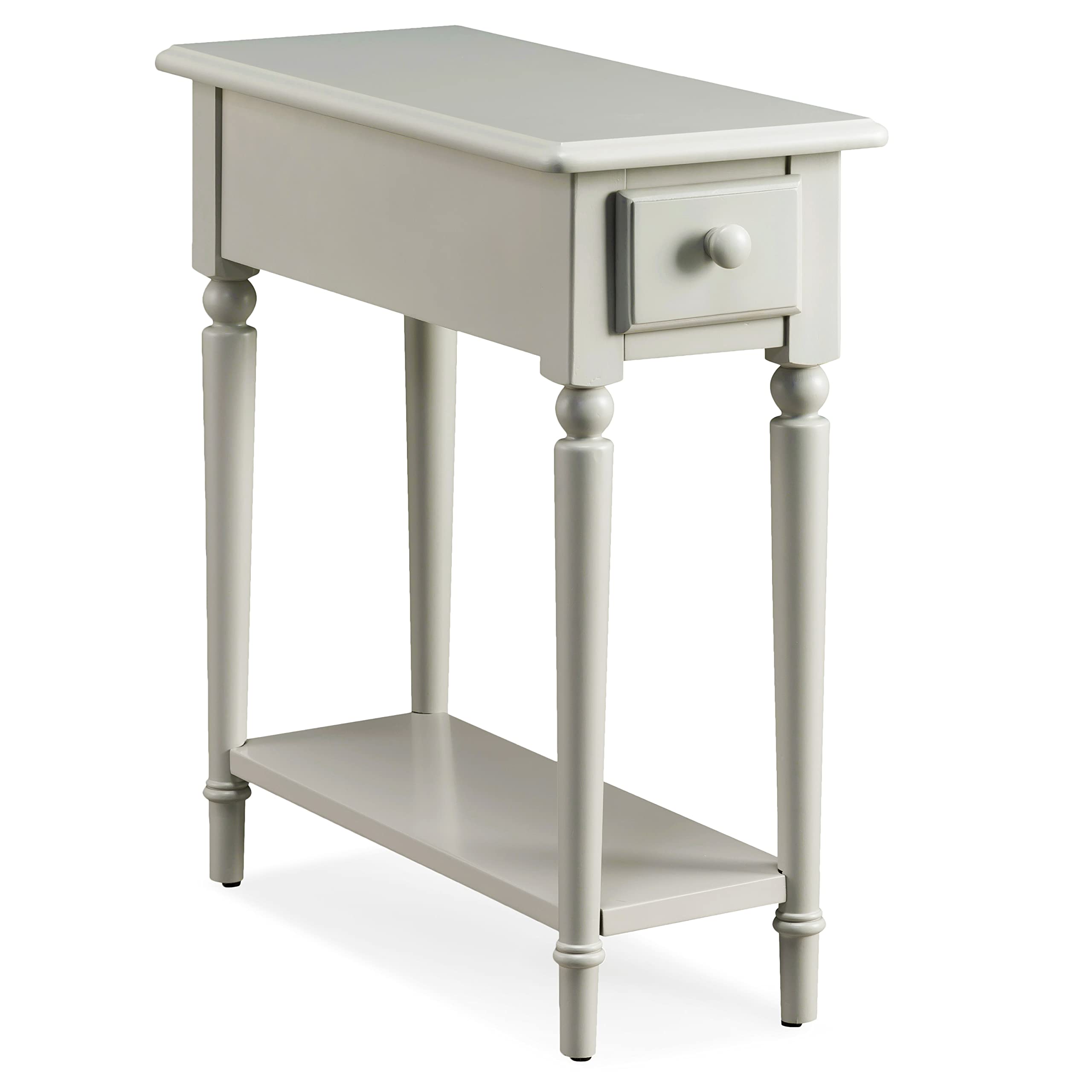 Leick Home Mission End Table, Solid Wood, 1 Storage Drawer, Bottom Display Shelf, Narrow, Slatted Sides, Easy-Assembly, Medium Oak, 22.5 in L x 12 in W x 24 in H, 8202